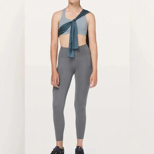 Lululemon Fast & Free 7/8 Tight II *Nulux 25" Dark Carbon yoga strtch leggings 4